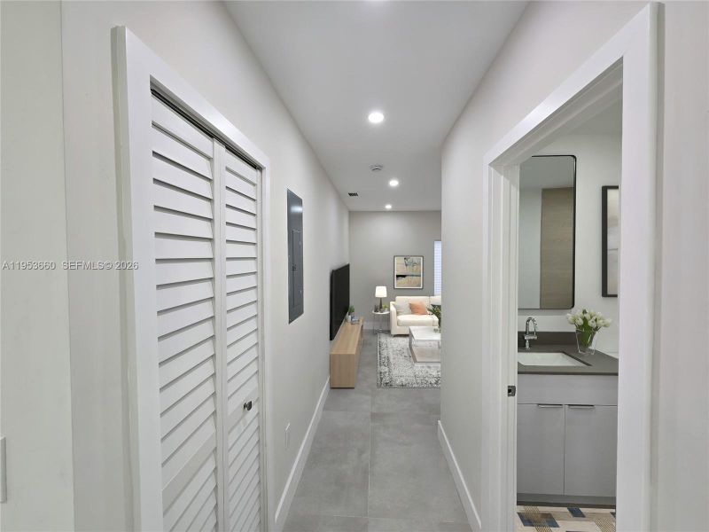 Furnished interior view inside a new home in , Miami (Image 38).