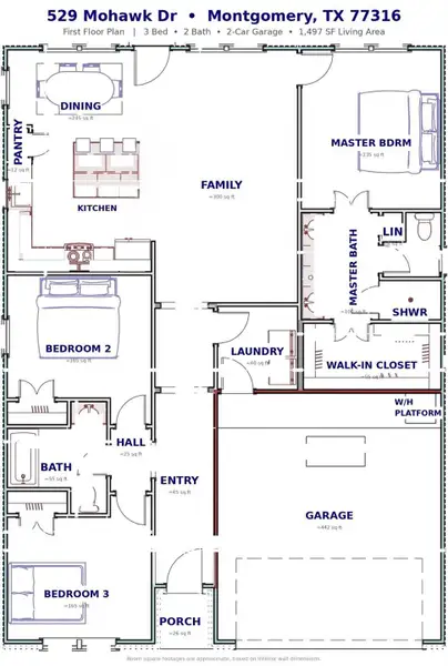 2D floor plan layout of this home in , Conroe, TX (Image 1). 2D floor plan layout of this home in , Conroe, TX (Image 1).