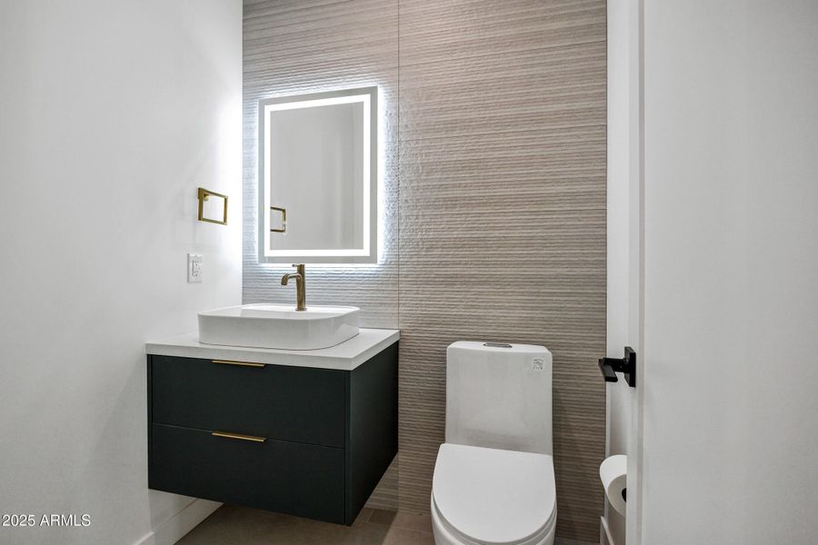 Powder Bath w/ Tile Accent Wall