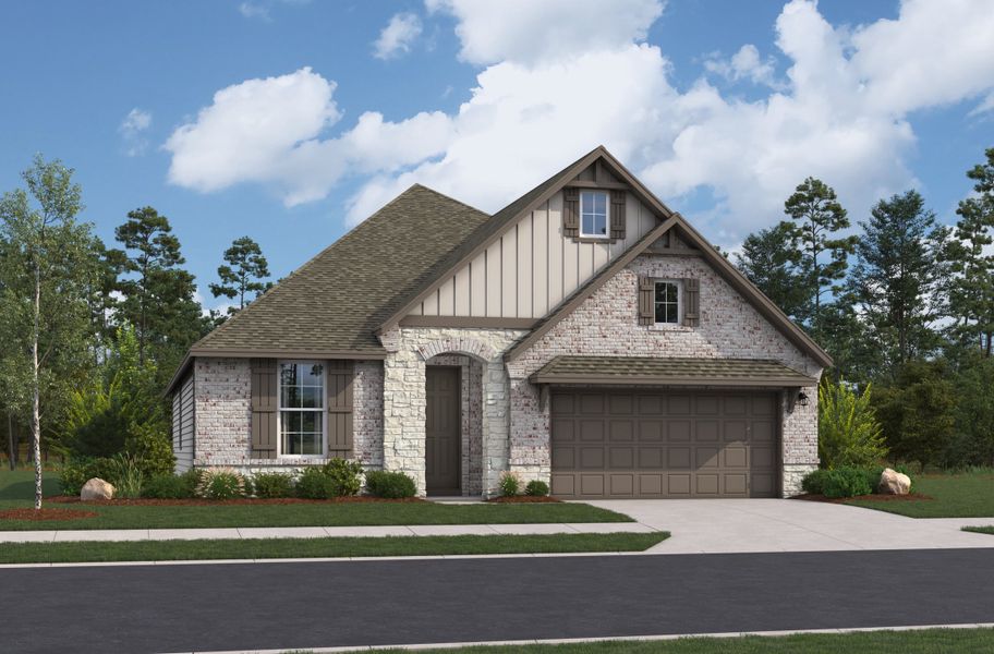 Representative exterior photo of a completed home built from the Teton by Beazer Homes in Comanche Ridge, San Antonio, TX (Image 2). Representative exterior photo of a completed home built from the Teton by Beazer Homes in Comanche Ridge, San Antonio, TX (Image 2).