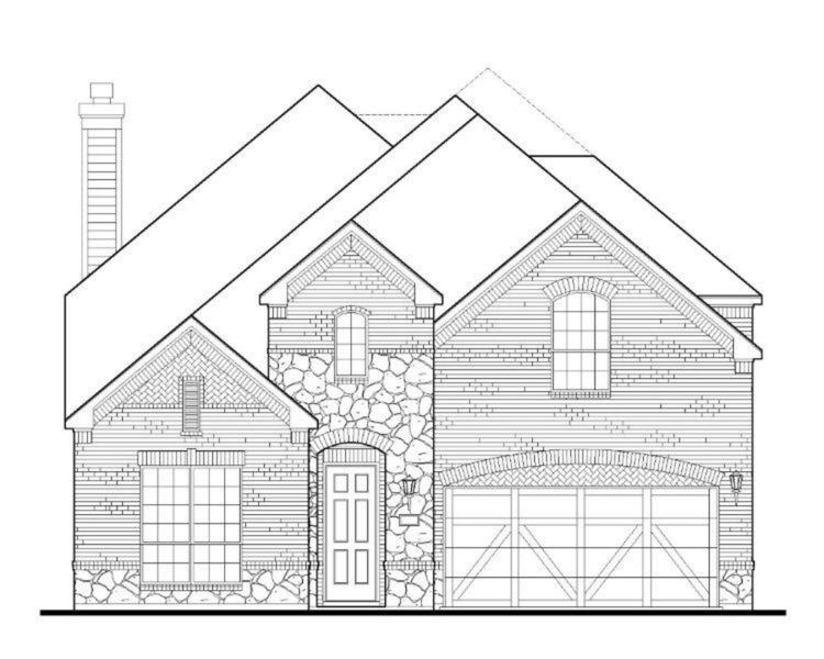 Plan 1136 Elevation D w/ Stone