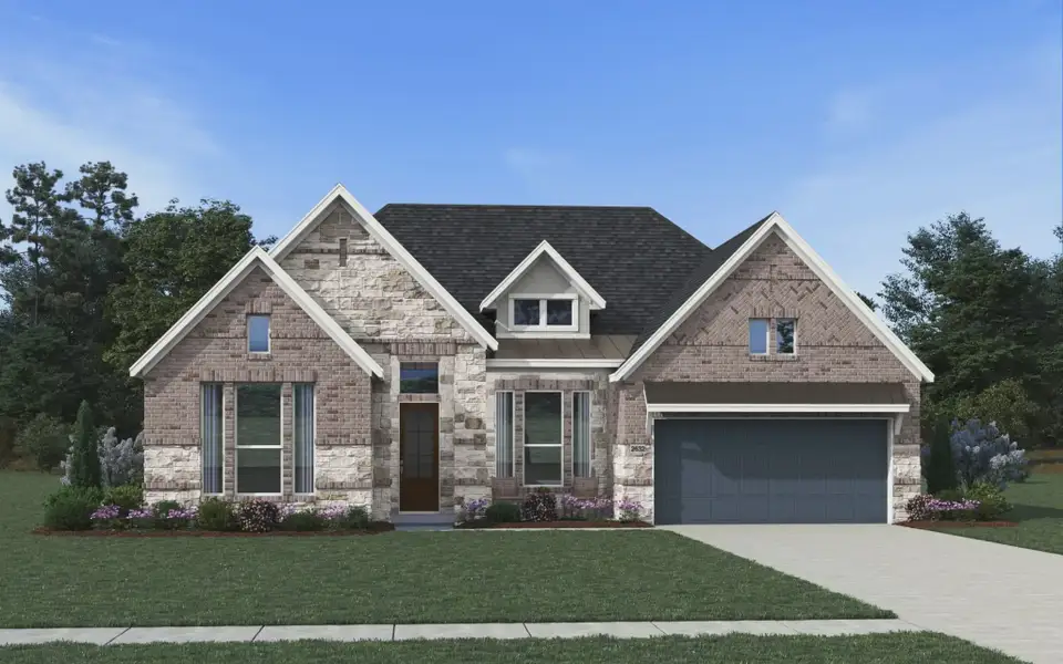 Representative exterior photo of a completed home built from the Malani by Chesmar Homes in Prominence 60's, San Antonio, TX (Image 3).
