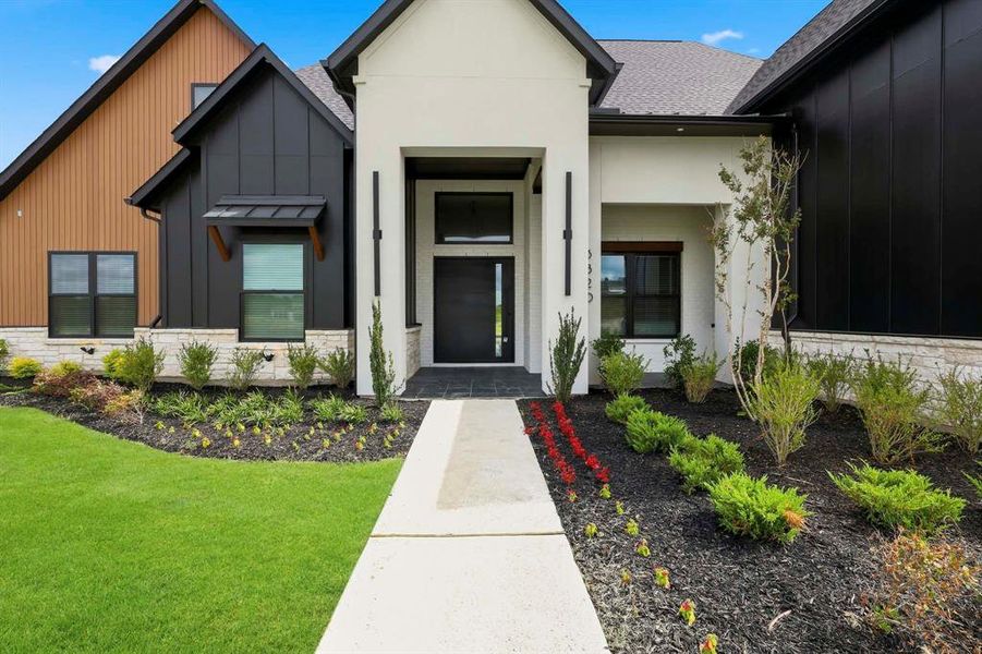 Front exterior of a new home in Harper Estates, Celina, TX, highlighting curb appeal (Image 25).