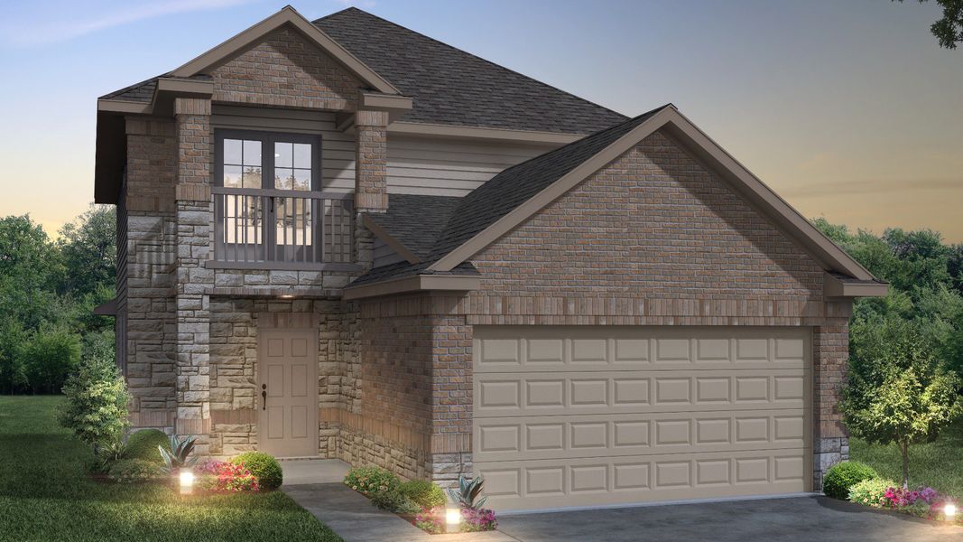 Representative exterior photo of a completed home built from the The Evergreen by Legend Homes in Hunters Ranch, San Antonio, TX (Image 23).