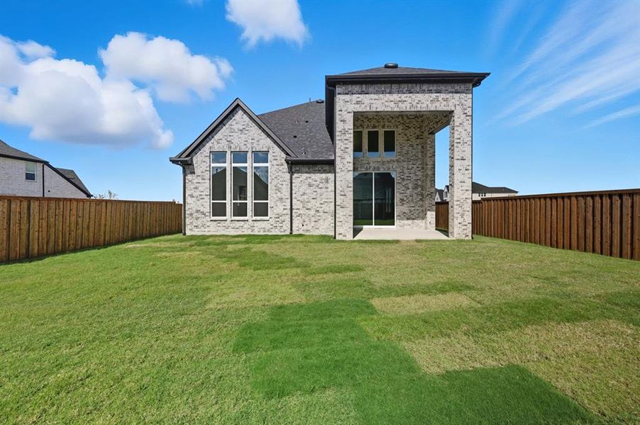 Exterior details and patio area of a home in Star Trail: 55ft. lots, Prosper (Image 2). Exterior details and patio area of a home in Star Trail: 55ft. lots, Prosper (Image 2).