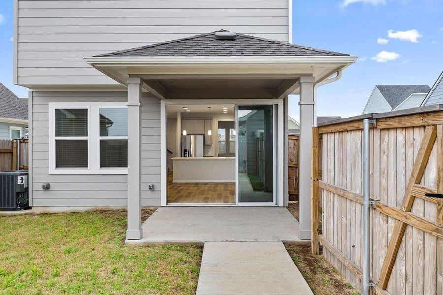 Exterior details and patio area of a home in Castlewood, Taylor (Image 4).