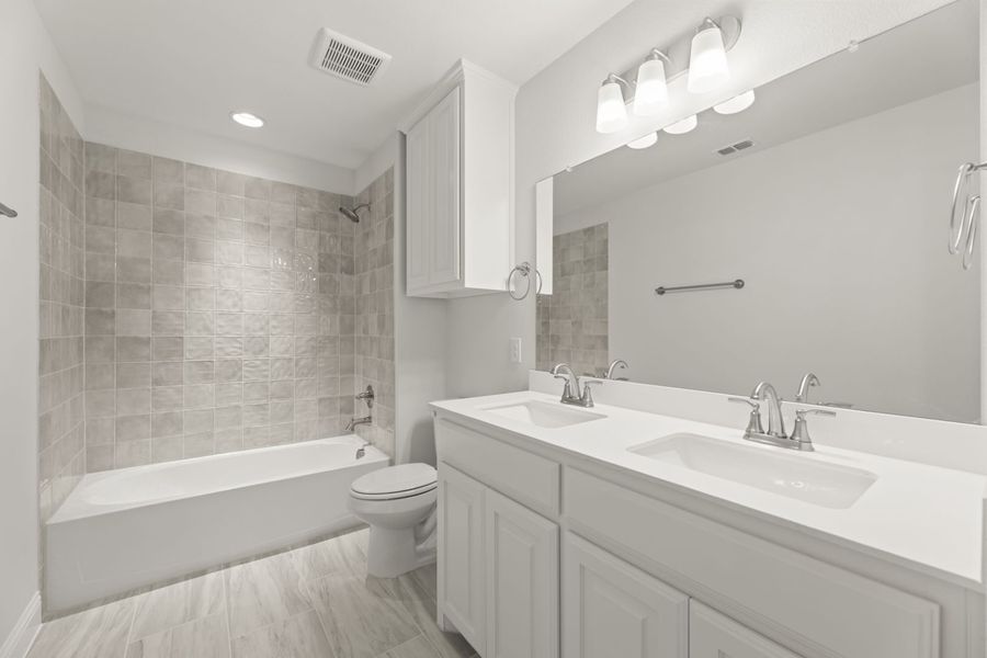 Furnished interior view inside a new home in Villas at Long Branch, Rowlett (Image 12). Furnished interior view inside a new home in Villas at Long Branch, Rowlett (Image 12).