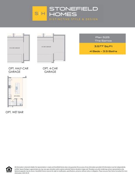 2D floor plan layout for the Samoa by Stonefield Homes in Rio Vista at Kelly Ranch, Aledo, TX (Image 4).