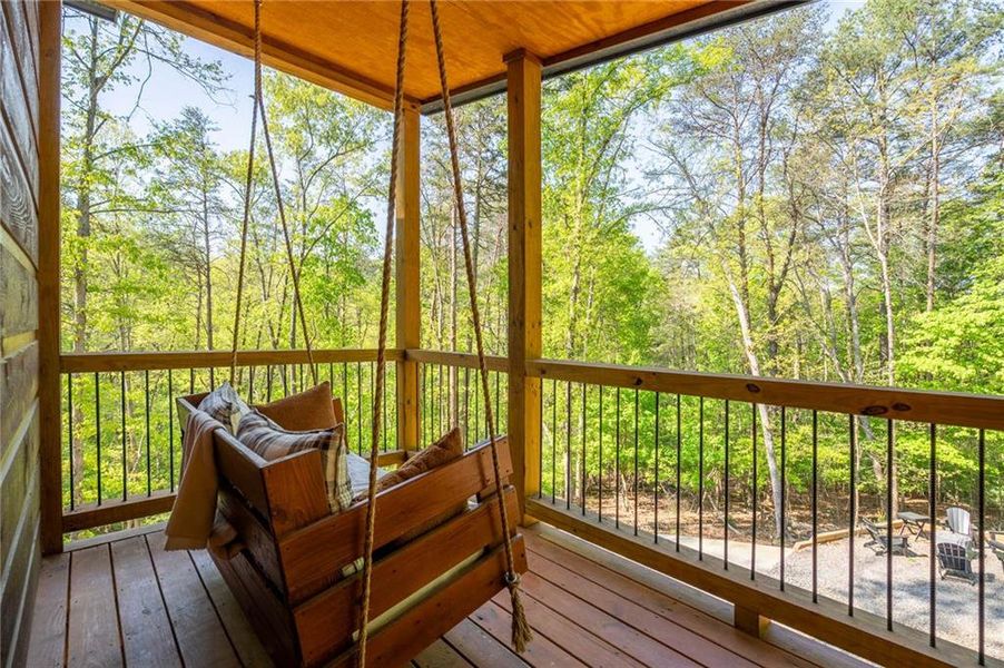 Exterior details and patio area of a home in , Ellijay (Image 21).
