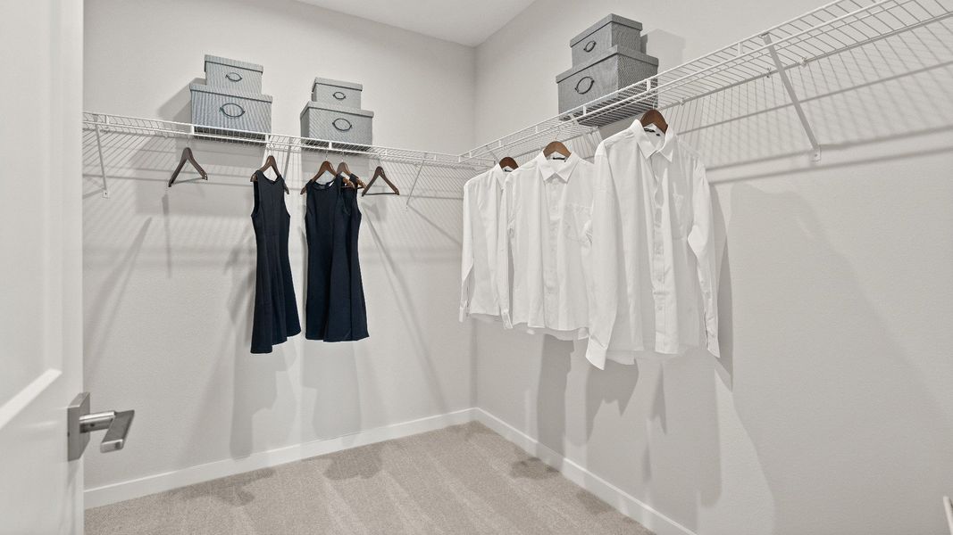 Primary En Suite Walk-in Closet with in this New Construction Home in Winter Haven by DRB Homes in Willowbrook North