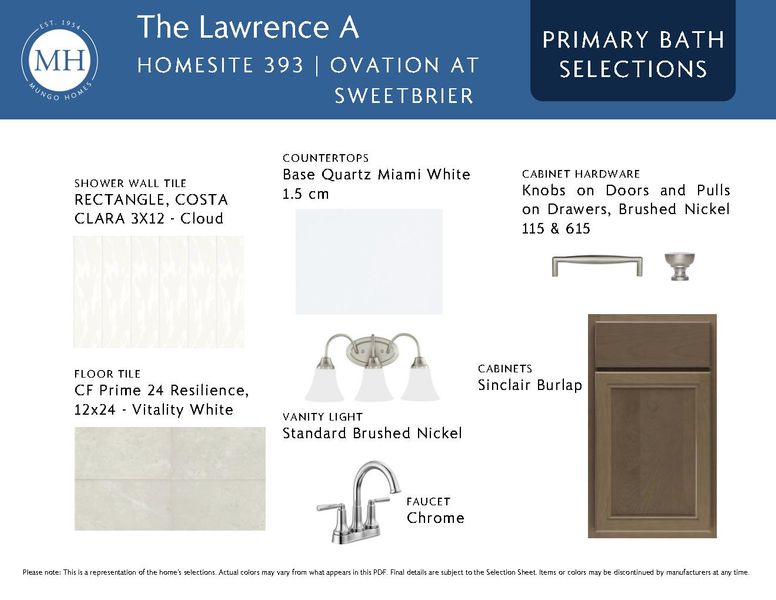 Sample of building materials used in homes in Ovation at Sweetbrier, Durham (Image 8).