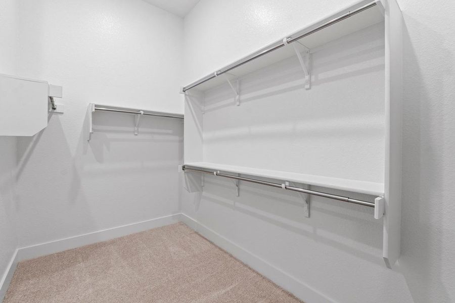 Walk in closet with light colored carpet Walk in closet with light colored carpet