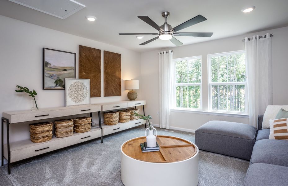 Furnished interior view inside a new home in Providence Oaks, Fuquay Varina (Image 14). Furnished interior view inside a new home in Providence Oaks, Fuquay Varina (Image 14).