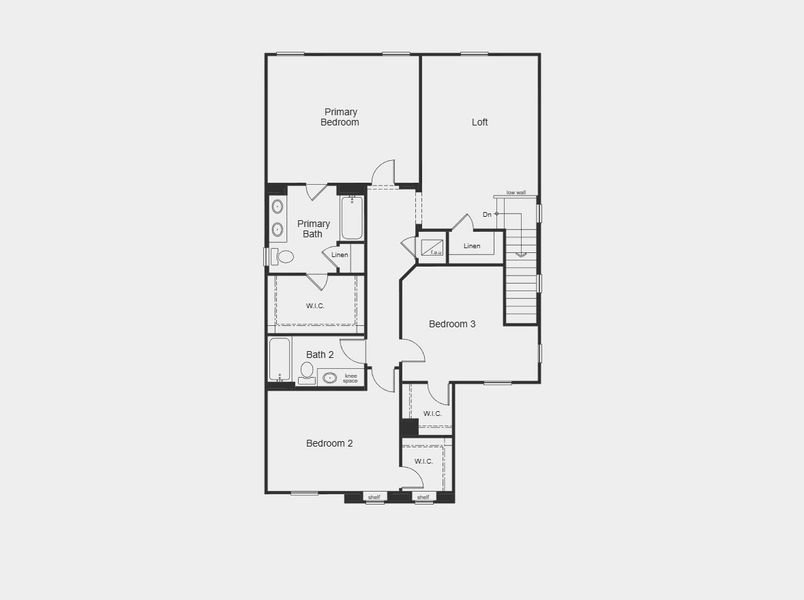 2D floor plan layout for the Plan 2387 by KB Home in Seaton Hollow, Jacksonville, FL (Image 4).