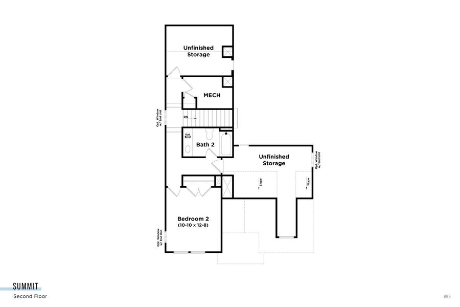 2D floor plan layout for the Summit by DRB Homes in Indigo at the Preserve, Myrtle Beach, SC (Image 5).
