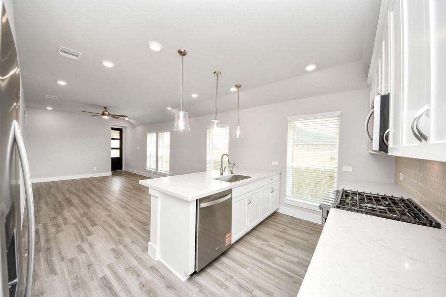 Furnished interior view inside a new home in Laurel Landing: Founders Collection, Alvin (Image 3).