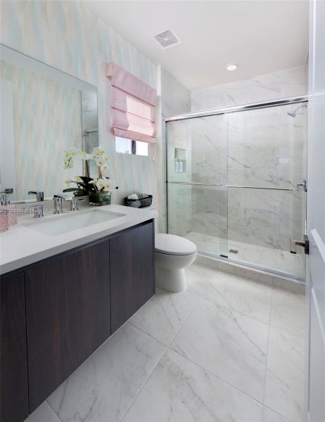 Furnished interior view inside a new home in , Miami (Image 22).