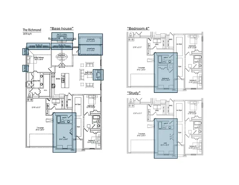 2D floor plan layout for the Richmond by John Houston Homes in Lake Forest, Woodway, TX (Image 1). 2D floor plan layout for the Richmond by John Houston Homes in Lake Forest, Woodway, TX (Image 1).