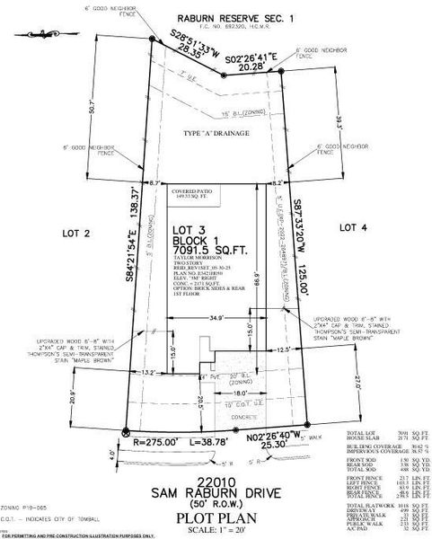 22010 Sam Raburn Drive Preliminary Plot Plan