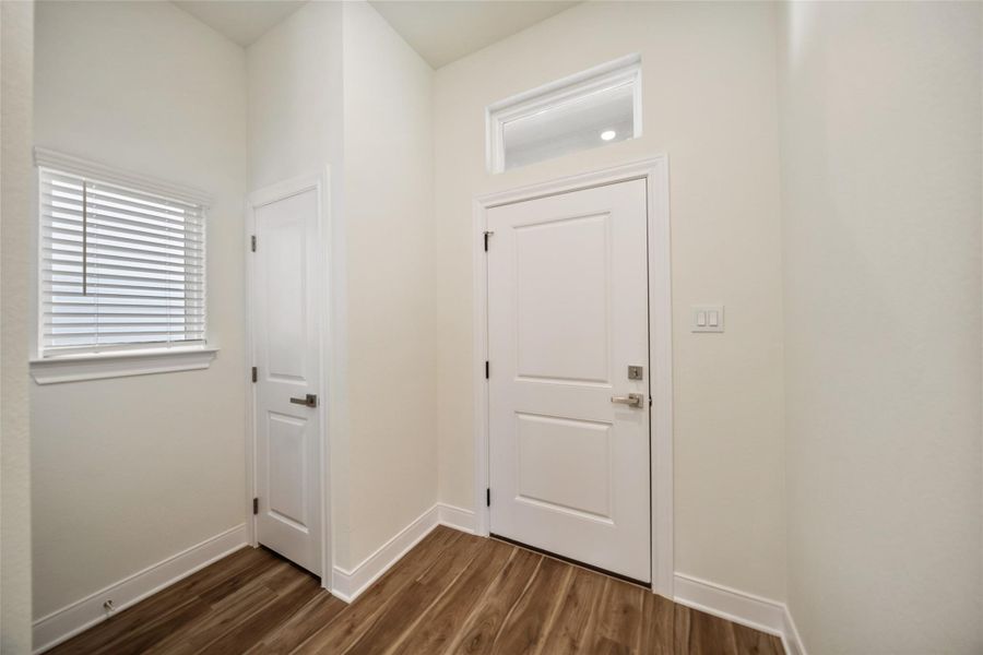 Half bath and closet off entry.