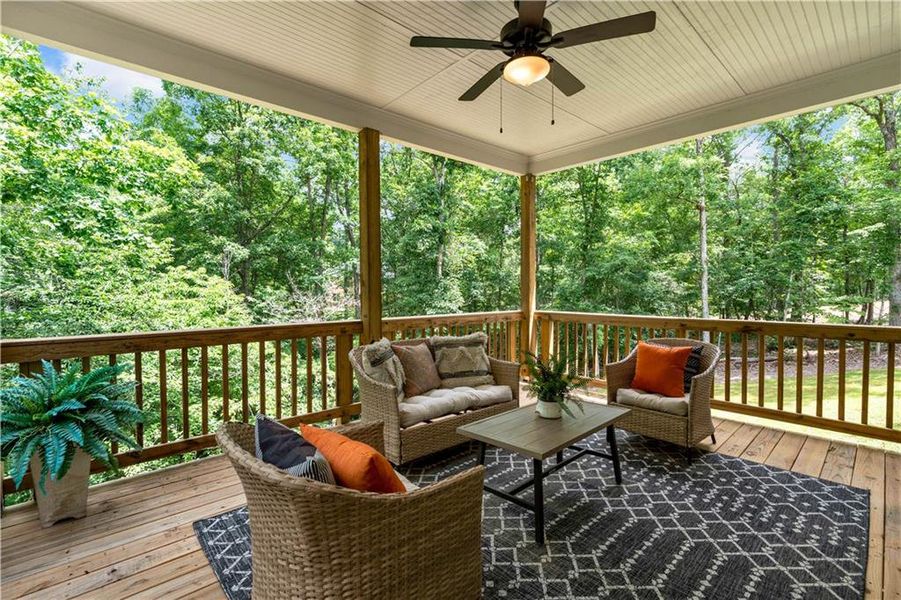 Exterior details and patio area of a home in The Estates at Hurricane Pointe, Douglasville (Image 4). Exterior details and patio area of a home in The Estates at Hurricane Pointe, Douglasville (Image 4).