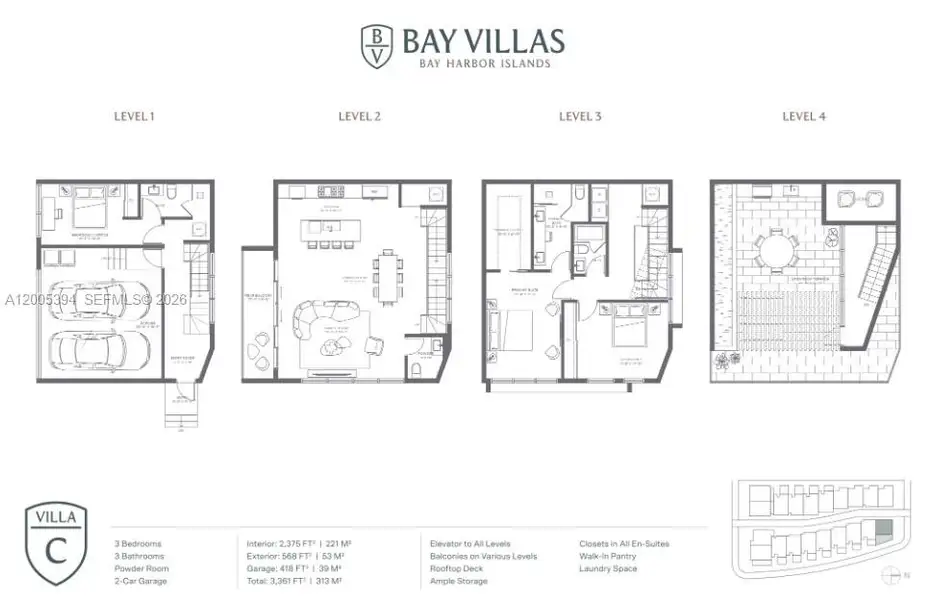 2D floor plan layout of this home in , Bay Harbor Islands, FL (Image 3).