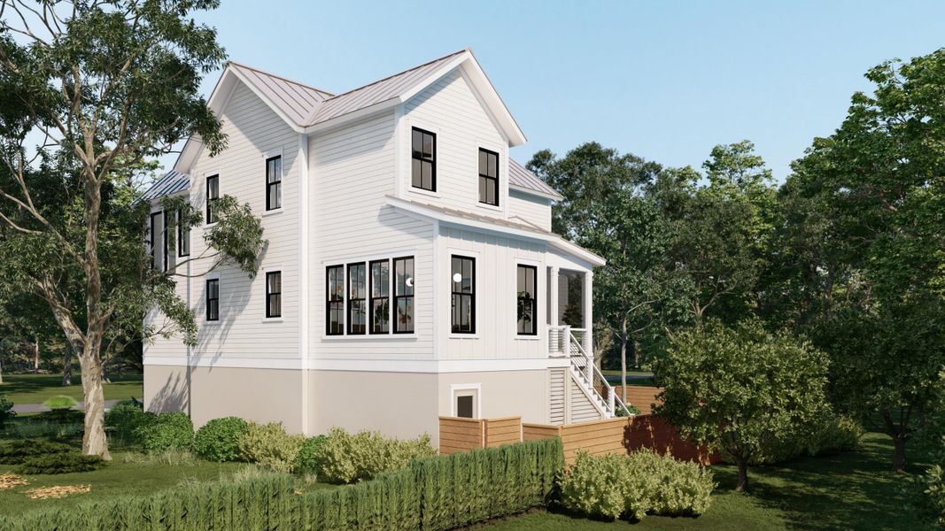Front exterior of a new home in , Isle Of Palms, SC, highlighting curb appeal (Image 28).