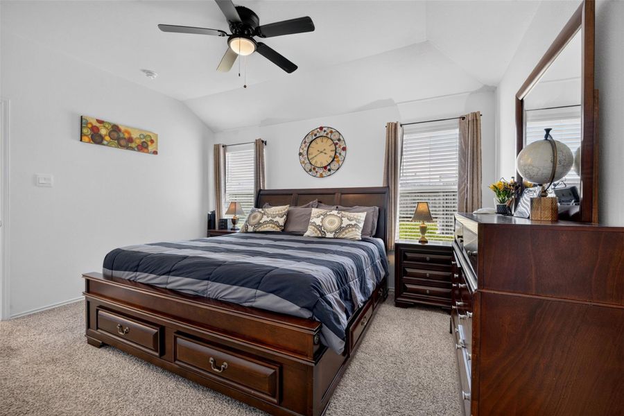 The primary suite offers comfortable proportions with space for additional furniture, seating or storage. The primary suite offers comfortable proportions with space for additional furniture, seating or storage.