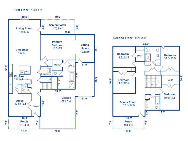 2D floor plan layout of this home in , Awendaw, SC (Image 5).