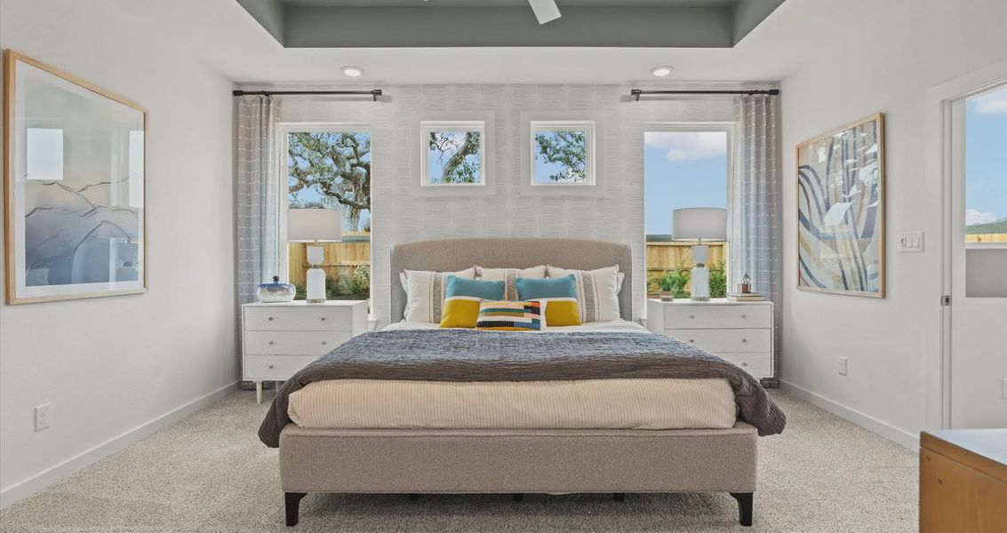 Representative furnished interior of a home built from the Davis by Chesmar Homes in Stream Waters, Buda (Image 17).