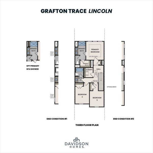 2D floor plan layout for the The Lincoln A by Davidson Homes LLC in Grafton Trace, Woodstock, GA (Image 4).