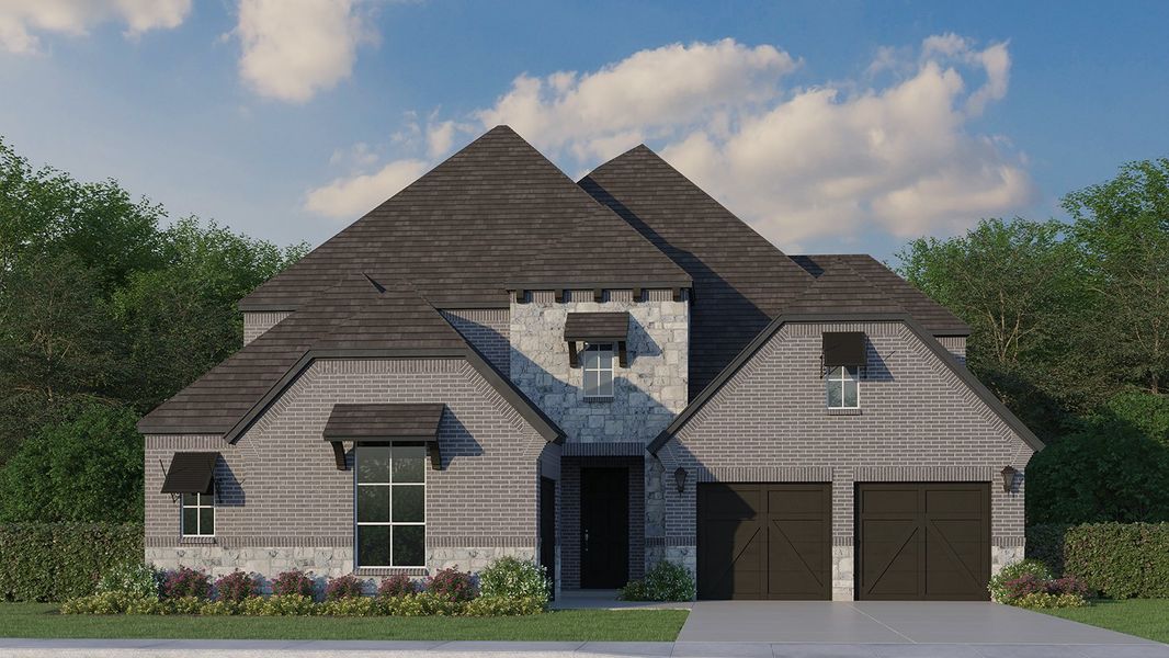 Plan 1648 Elevation B w/ Stone Plan 1648 Elevation B w/ Stone