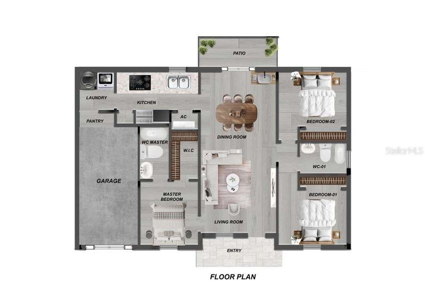 2D floor plan layout of this home in , Dunnellon, FL (Image 4).