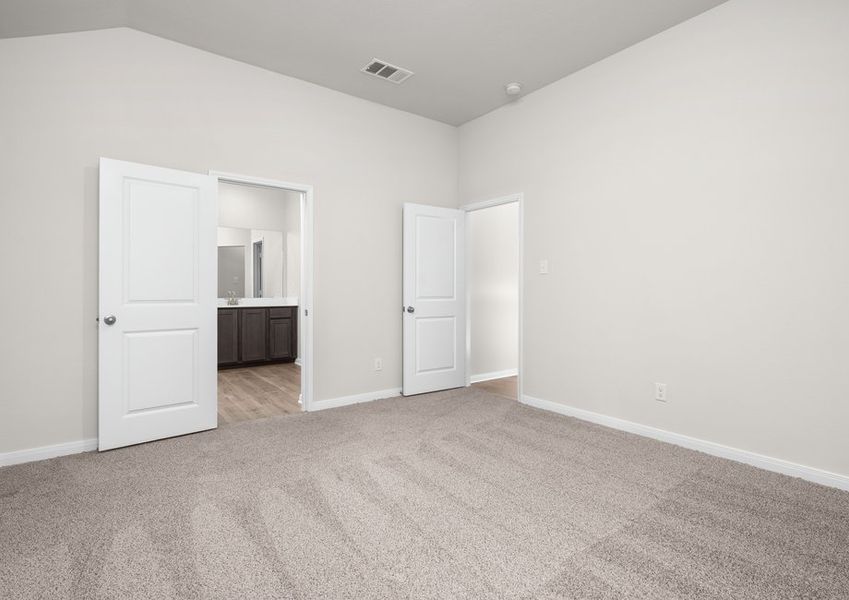 The master suite has a large bedroom, ensuite bathroom and a walk-in closet. The master suite has a large bedroom, ensuite bathroom and a walk-in closet.