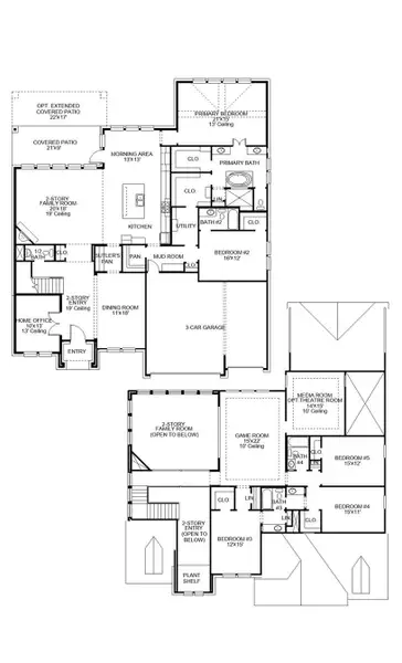 2D floor plan layout of this home in Parten 75'/85', Austin, TX (Image 2).