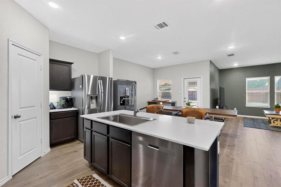 Furnished interior view inside a new home in , Providence Village (Image 9). Furnished interior view inside a new home in , Providence Village (Image 9).
