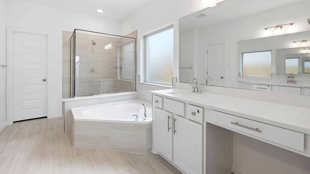 Furnished interior view inside a new home in Oaks at San Gabriel, Georgetown (Image 17).
