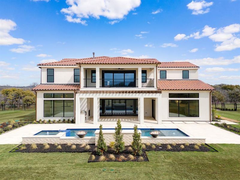 Front exterior of a new home in Fleming Pointe, Fort Worth, TX, highlighting curb appeal (Image 25).