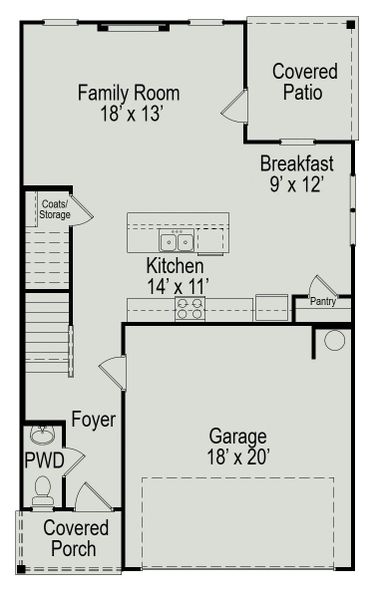2D floor plan layout of this home in Enclave at Willis, Willis, TX (Image 3).