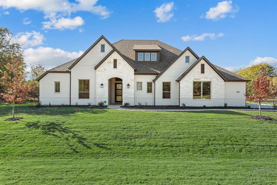 Front exterior of a new home in Rolling Creek Ranch, Aledo, TX, highlighting curb appeal (Image 27).