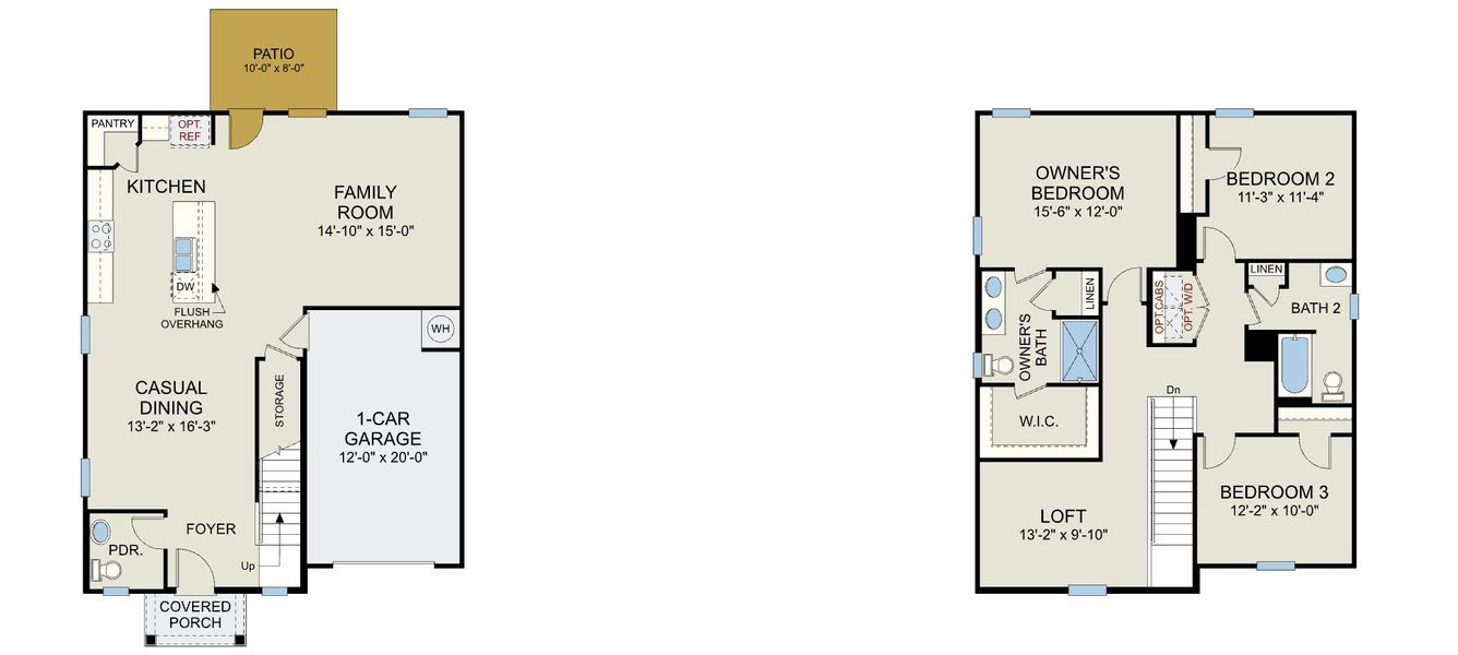 2D floor plan layout of this home in McLean Landing, Cameron, NC (Image 1).