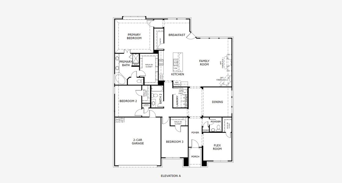 2D floor plan layout for the Concept 2464 by Landsea Homes in Coyote Crossing, Godley, TX (Image 4). 2D floor plan layout for the Concept 2464 by Landsea Homes in Coyote Crossing, Godley, TX (Image 4).