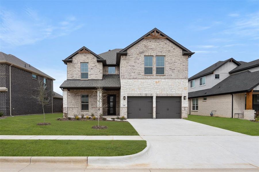 Front exterior of a new home in Hidden Vistas, Burleson, TX, highlighting curb appeal (Image 15). Front exterior of a new home in Hidden Vistas, Burleson, TX, highlighting curb appeal (Image 15).