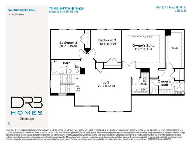 2D floor plan layout of this home in Benjamin's Grove, Woodruff, SC (Image 6).