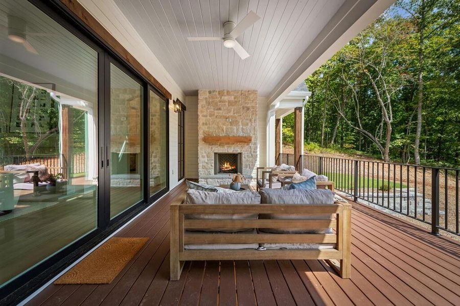 Exterior details and patio area of a home in , Ellijay (Image 36).