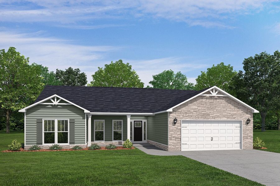 Front exterior of a new home in , Edgefield, SC, highlighting curb appeal (Image 1).