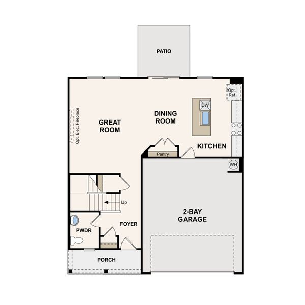 2D floor plan layout of this home in Canebrake at Hickory Hills, Old Hickory, TN (Image 3).
