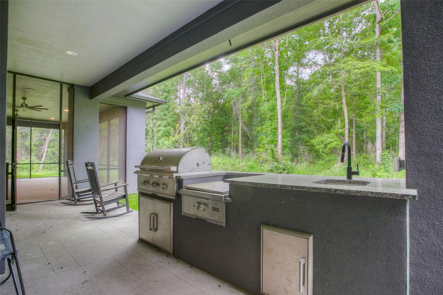 Exterior details and patio area of a home in , Willis (Image 24).