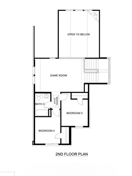 2D floor plan layout for the Tangerine by D.R. Horton in Prairie Oaks, Oak Point, TX (Image 4).