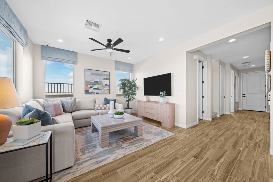 Great Room | Skyline Floorplan | Elara at Moonlight | New Homes in Maricopa, AZ by Landsea Homes